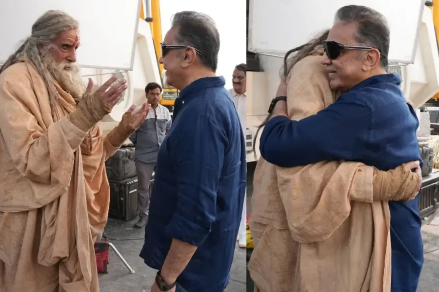  Amitabh Bachchan Meets Kamal Haasan on Set